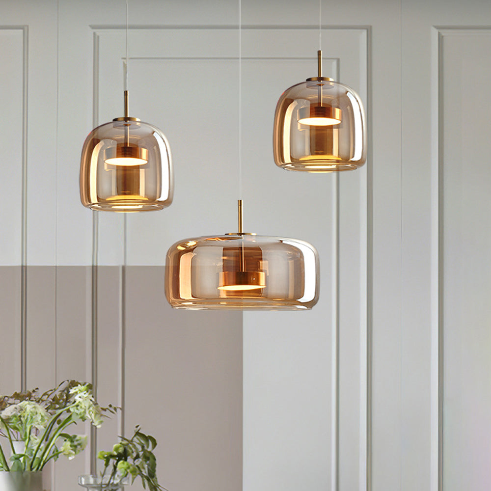Lampa wisząca Vintage Złoty Metal i szkło – Eleganckie oświetlenie do dekoracji wnętrz