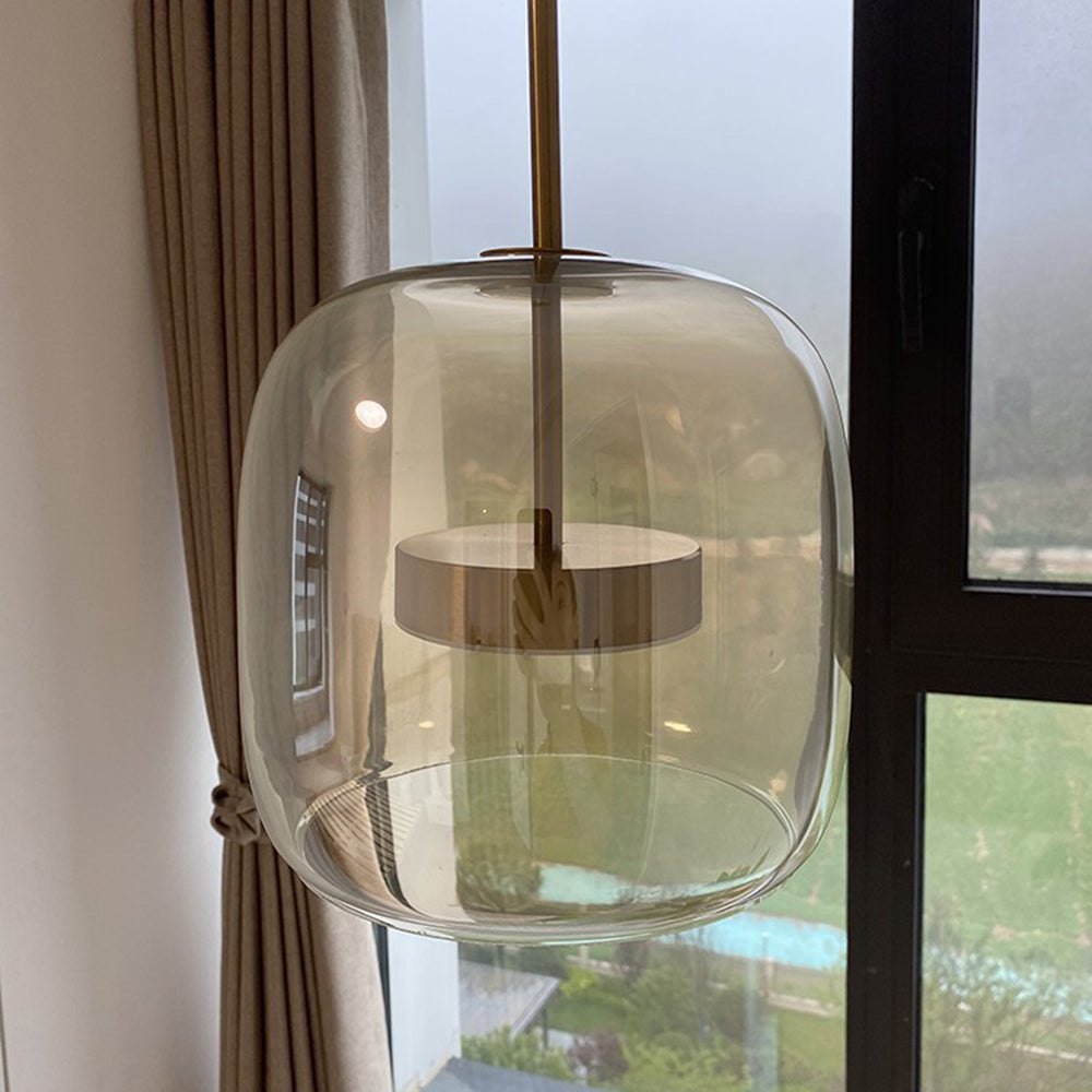 Lampa wisząca Vintage Złoty Metal i szkło – Eleganckie oświetlenie do dekoracji wnętrz