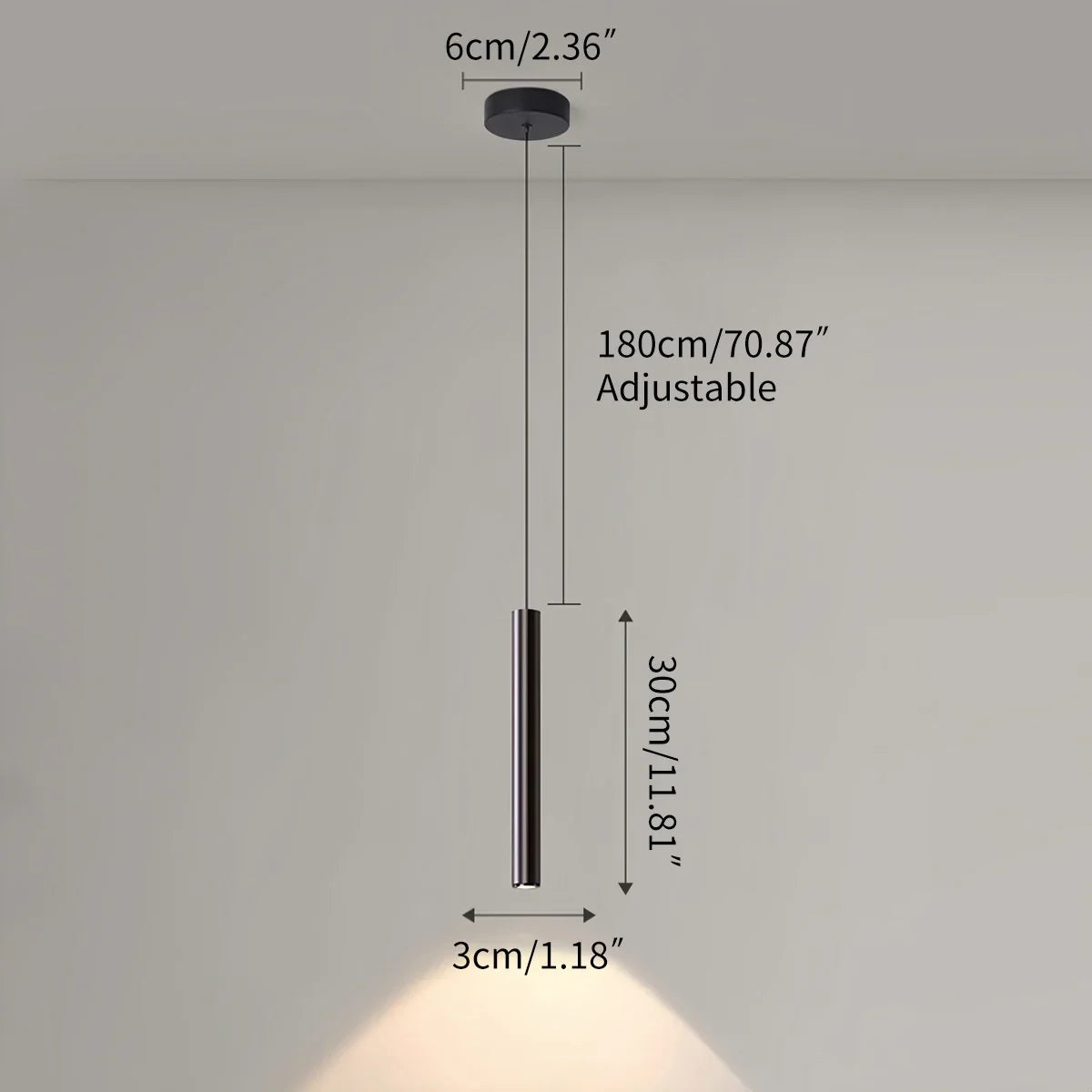 Nowoczesna lampa sufitowa LED o eleganckim tubowym designie do współczesnych przestrzeni