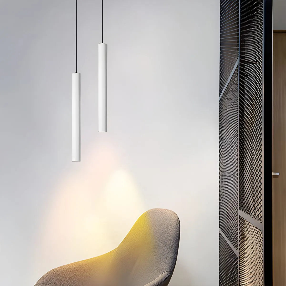 Nowoczesna lampa sufitowa LED o eleganckim tubowym designie do współczesnych przestrzeni