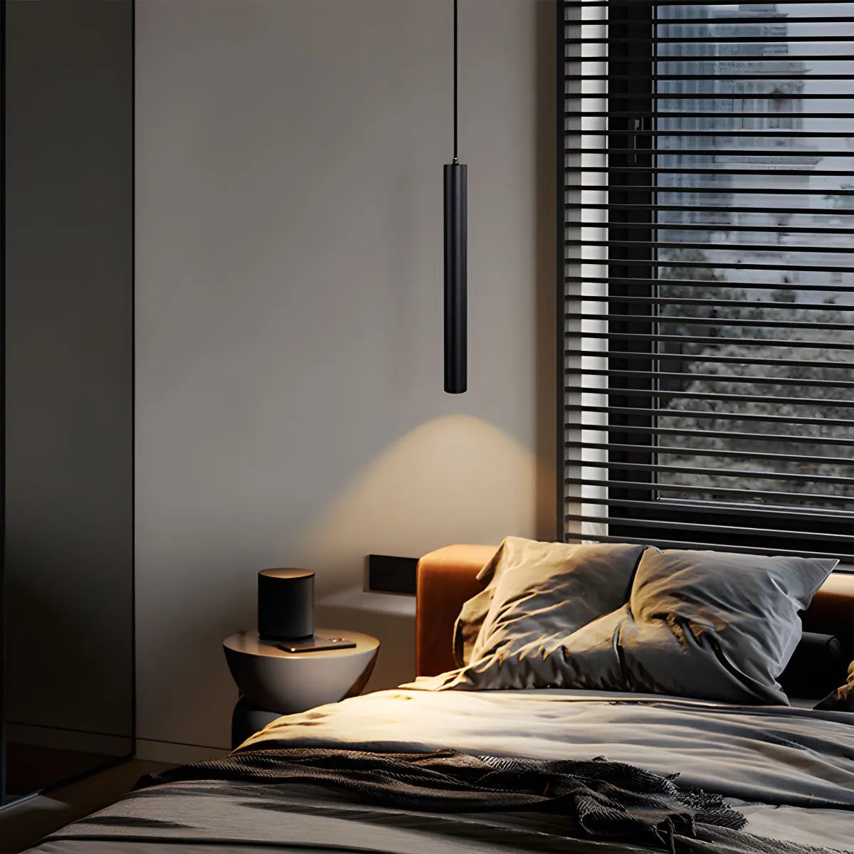 Nowoczesna lampa sufitowa LED o eleganckim tubowym designie do współczesnych przestrzeni