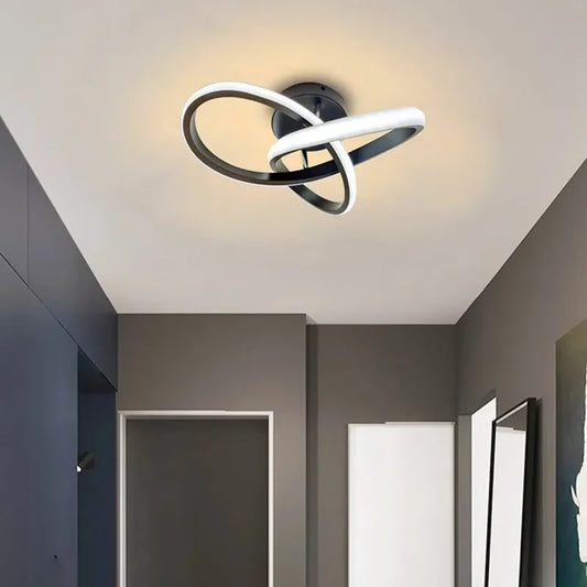Nowoczesna lampa sufitowa LED z kreatywnym designem podwójnego pierścienia